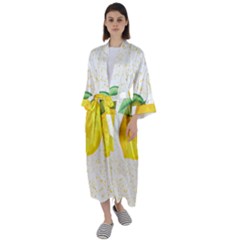 Illustration Sgraphic Lime Orange Maxi Satin Kimono by HermanTelo