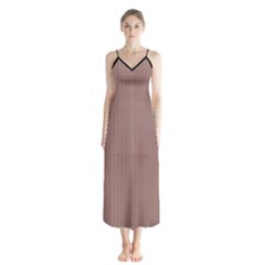 Burnished Brown - Button Up Chiffon Maxi Dress by FashionLane