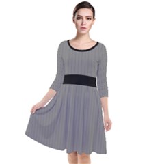 Just Grey - Quarter Sleeve Waist Band Dress by FashionLane