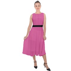 Just Pink - Midi Tie-back Chiffon Dress by FashionLane