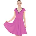 Just Pink - Cap Sleeve Front Wrap Midi Dress View1