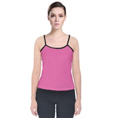 Just Pink - Velvet Spaghetti Strap Top by FashionLane