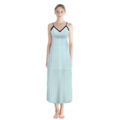 Pale Blue - Button Up Chiffon Maxi Dress by FashionLane