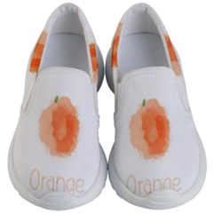 Orange Fruit Watercolor Painted Kids Lightweight Slip Ons by Mariart
