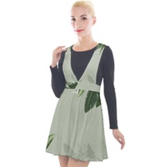 Banana Pattern Plant Plunge Pinafore Velour Dress by Mariart