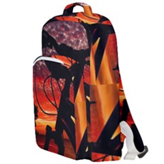 Mountain Bike Parked At Waterfront Park003 Double Compartment Backpack by dflcprintsclothing