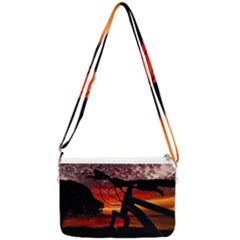 Mountain Bike Parked At Waterfront Park003 Double Gusset Crossbody Bag by dflcprintsclothing