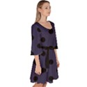 Large Black Polka Dots On Astral Aura - Velour Kimono Dress View3