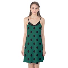 Large Black Polka Dots On Christmas Green - Camis Nightgown by FashionLane