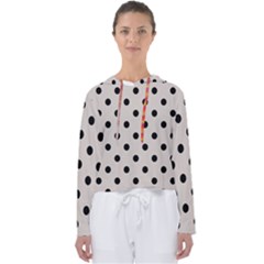 Large Black Polka Dots On Abalone Grey - Women s Slouchy Sweat by FashionLane