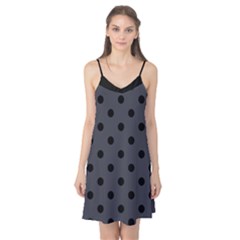 Large Black Polka Dots On Anchor Grey - Camis Nightgown by FashionLane