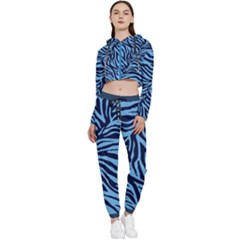 Zebra 3 Cropped Zip Up Lounge Set by dressshop