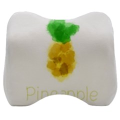 Pineapple Fruit Watercolor Painted Velour Head Support Cushion by Mariart