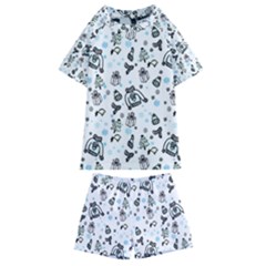 Winter Story Patern Kids  Swim Tee And Shorts Set by MintanArt