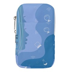 Online Woman Beauty Blue Waist Pouch (large) by Mariart