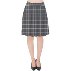 Gray Plaid Velvet High Waist Skirt by goljakoff