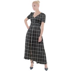 Gray Plaid Button Up Short Sleeve Maxi Dress by goljakoff