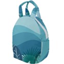 Illustration Of Palm Leaves Waves Mountain Hills Travel Backpacks View1