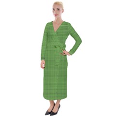 Green Knitting Velvet Maxi Wrap Dress by goljakoff