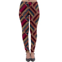 Geometric Knitting Lightweight Velour Leggings by goljakoff