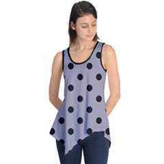 Large Black Polka Dots On Coin Grey - Sleeveless Tunic by FashionLane