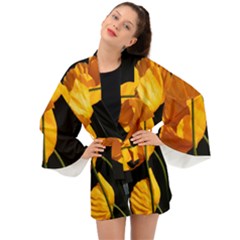 Yellow Poppies Long Sleeve Kimono by Audy