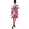 Red poppy flowers Short Sleeve Shoulder Cut Out Dress  View2