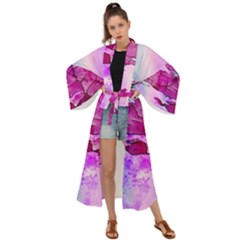 Background Crack Art Abstract Maxi Kimono by Mariart