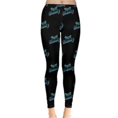 Just Beauty Words Motif Print Pattern Inside Out Leggings by dflcprintsclothing