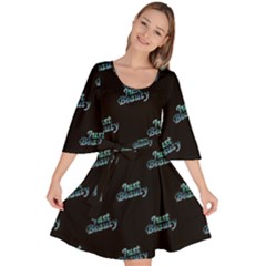 Just Beauty Words Motif Print Pattern Velour Kimono Dress by dflcprintsclothing