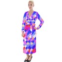 Squares Pattern Geometric Seamless Velvet Maxi Wrap Dress View1