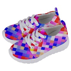 Squares Pattern Geometric Seamless Kids  Lightweight Sports Shoes by Dutashop