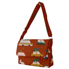 Cute Merry Christmas And Happy New Seamless Pattern With Cars Carrying Christmas Trees Full Print Messenger Bag (m) by EvgeniiaBychkova