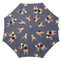 Cute  Pattern With  Dancing Ballerinas On The Blue Background Straight Umbrellas View1