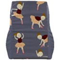 Cute  Pattern With  Dancing Ballerinas On The Blue Background Car Seat Back Cushion  View2