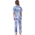 Blue alcohol ink Kids  Satin Short Sleeve Pajamas Set View2