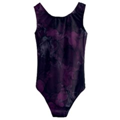 Purple Alcohol Ink Kids  Cut-out Back One Piece Swimsuit by Dazzleway