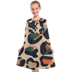 Exotic Leopard Skin Design Kids  Midi Sailor Dress by ArtsyWishy