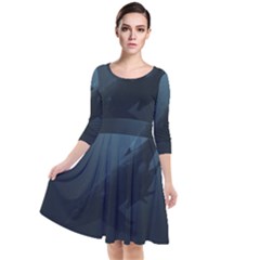 Blue Whale Family Quarter Sleeve Waist Band Dress by goljakoff