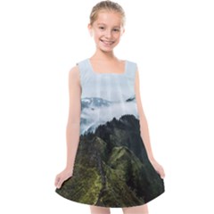 Mountain Landscape Kids  Cross Back Dress by goljakoff