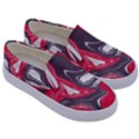 Red Vivid Marble Pattern 3 Kids  Canvas Slip Ons View3