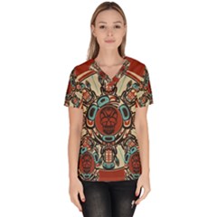 Grateful-dead-pacific-northwest-cover Women s V-neck Scrub Top by Sapixe