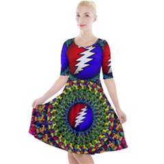 Grateful Dead Quarter Sleeve A-line Dress by Sapixe