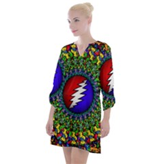 Grateful Dead Open Neck Shift Dress by Sapixe