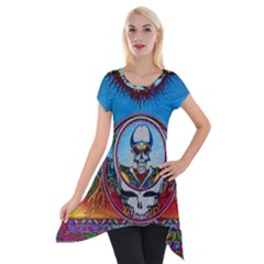 Grateful Dead Wallpapers Short Sleeve Side Drop Tunic by Sapixe