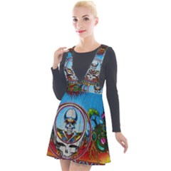 Grateful Dead Wallpapers Plunge Pinafore Velour Dress by Sapixe