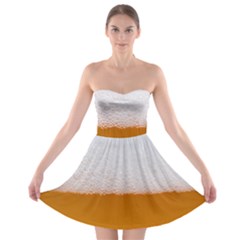 Beer Foam Bubbles Alcohol  Glass Strapless Bra Top Dress by Amaryn4rt