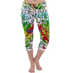 Brain Mind Psychology Idea Hearts Capri Yoga Leggings by Amaryn4rt