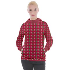 Snowflake Christmas Tree Pattern Women s Hooded Pullover by Amaryn4rt