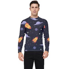 Cosmos Rockets Spaceships Ufos Men s Long Sleeve Rash Guard by Amaryn4rt